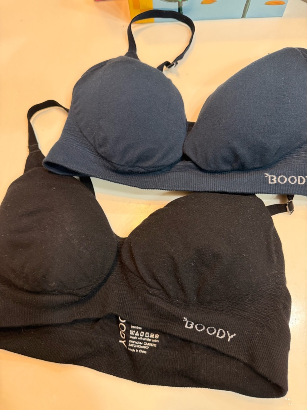 BOODY Seamless Padded Bralette Duo in Black and Navy